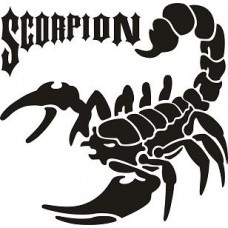 наклейка вырез. "scorpion" (черный) упаковка - 5 шт.