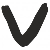 наклейка вырез. "V" (черный), упаковка - 4 шт.