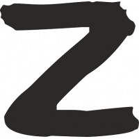 наклейка вырез. "Z" (черный), упаковка - 4 шт.