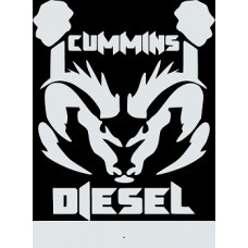 наклейка вырез. "cummins diesel" (белый)