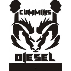 наклейка вырез. "cummins diesel" (черный)