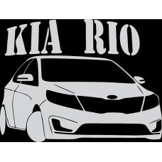 наклейка вырез "KIA rio №2" (белый), упаковка - 3 шт.