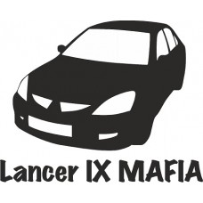 наклейка вырез "Lancer IX MAFIA" (черный), упаковка - 2 шт.