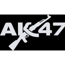 наклейка вырез. "ak-47" (белый)