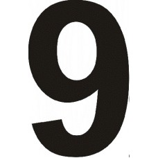 наклейка вырез. "9" (черный), упаковка - 3 шт.