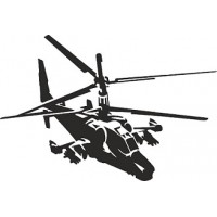 наклейка вырез "Вертолет" (черный)