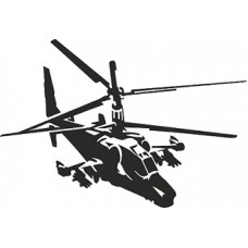 наклейка вырез "Вертолет" (черный), комплект - 2 шт.