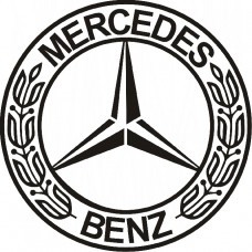 наклейка вырез "Эмблема Mercedes" (черный), упаковка - 3 шт.