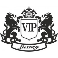 наклейка вырез. "VIP (luxury)" (черный)