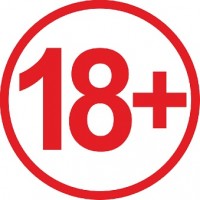 наклейка вырез. "18" (красный), упаковка - 4 шт.