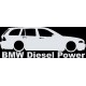 наклейка вырез. "BMW Diesel Power" (белый), упаковка - 2 шт.