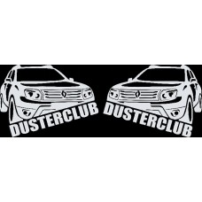 наклейка вырез. "Duster Club" (белый), 2 комплекта (4 шт.)