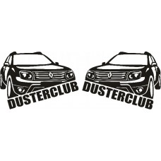 наклейка вырез. "Duster Club" (черный), 2 комплекта (4 шт.)