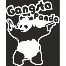наклейка вырез "Gangsta Panda" (белый), упаковка - 3 шт.