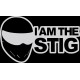наклейка вырез "I am the stig" (белый), упаковка - 3 шт.