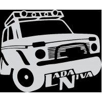 наклейка вырез. "Lada Niva" (белый), упаковка - 2 шт.