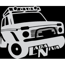 наклейка вырез. "Lada Niva" (белый), упаковка - 3 шт.