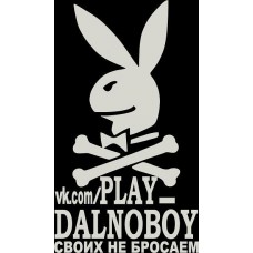 наклейка вырез. "play_dalnoboy" (белый)