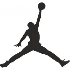 наклейка вырез. "Баскетболист (Jordan)" (черный), упаковка - 4 шт.