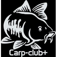 наклейка вырез. "Carp-club" (белый), упаковка - 2 шт.