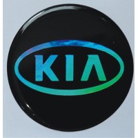 наклейка объем. "Kia" голографическая, комплект - 4 шт.