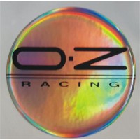 наклейка объем. OZ Racing (серебряный фон) голография, комплект 4 шт.