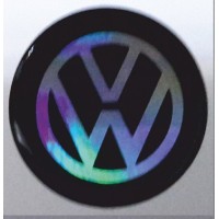 наклейка объем. "Volkswagen" голографическая, комплект - 4 шт.