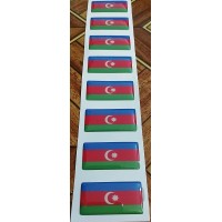 наклейка объем. Флаг "Азербайджан" упаковка - 8 шт.