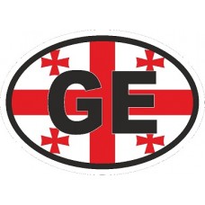 наклейка "Грузия (GE, флаг)", упаковка - 10 шт.