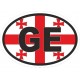 наклейка "Грузия (GE, флаг)", упаковка - 5 шт.