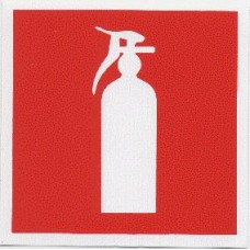 наклейка огнетушитель (красный фон), упаковка - 5 шт.