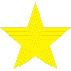 наклейка звезды (желтый) от 18 до 5,5, комплект (12 шт.)