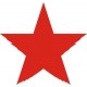 наклейка звезды (красный) от 18 до 5,5, комплект (12 шт.)