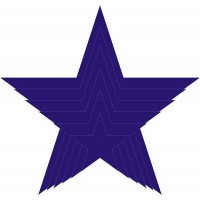 наклейка звезды (синий) от 18 до 5,5, комплект (12 шт.)