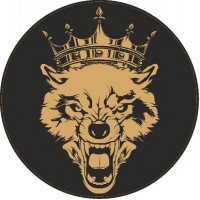 наклейка "Волк с короной"